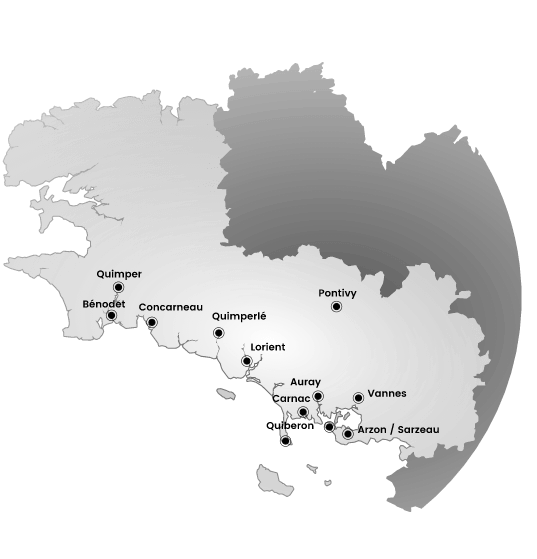 Carte du finistère et du morbihan